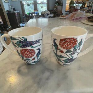 Two (2) Metropolitan Museum of Art,Tile Iznik Garden Covered Coffee or Tea Mugs.
